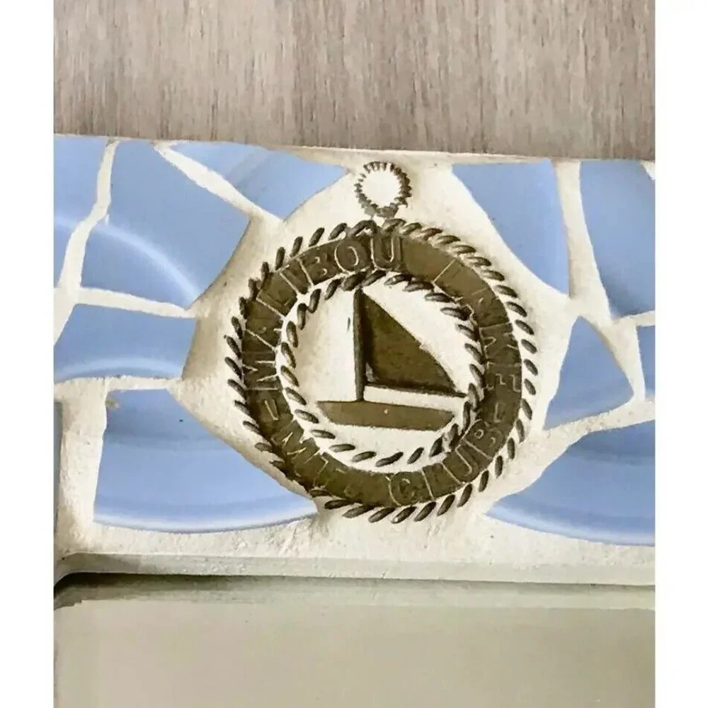 Hand made small nautical mosaic wall mirror - artist signed
